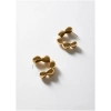 NALI HOOP EARRINGS W/ SPHERES S.STEEL GOLD