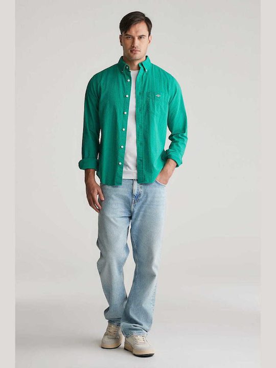 GANT Regular fit deep green cotton shirt