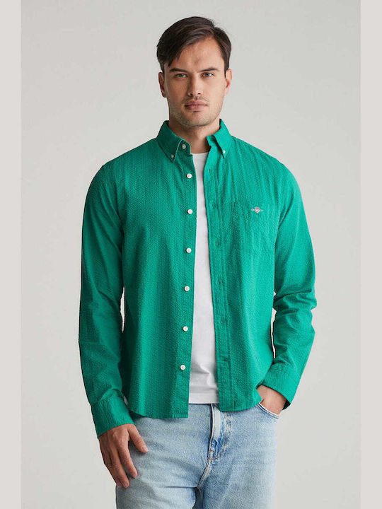 GANT Regular fit deep green cotton shirt
