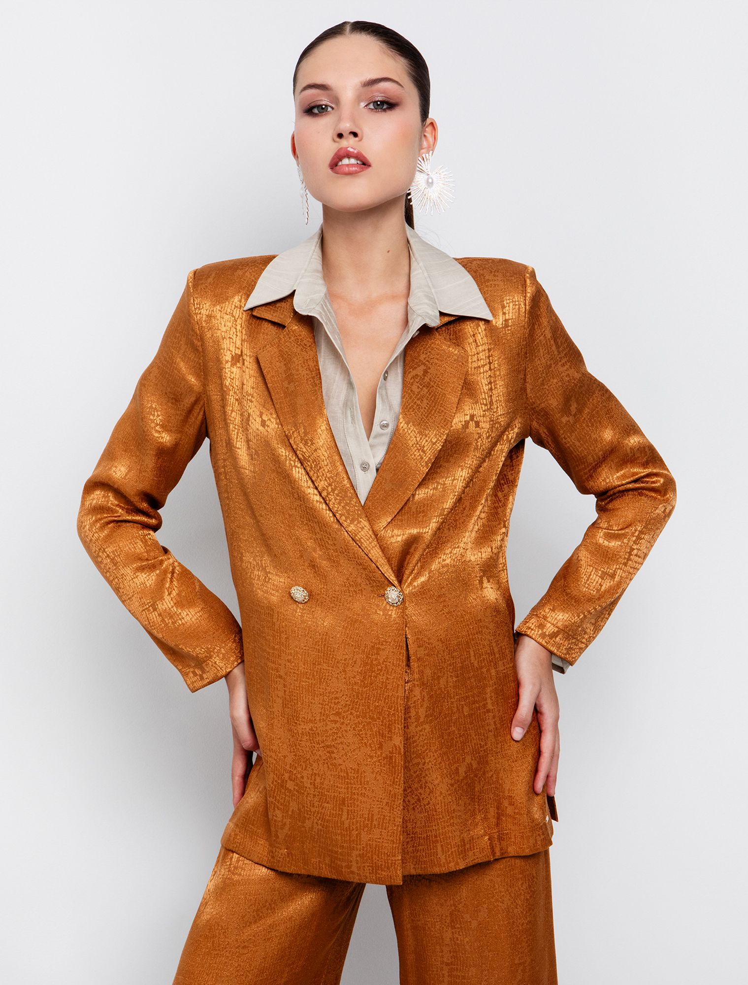 TOI MOI Jacquard satin blazer