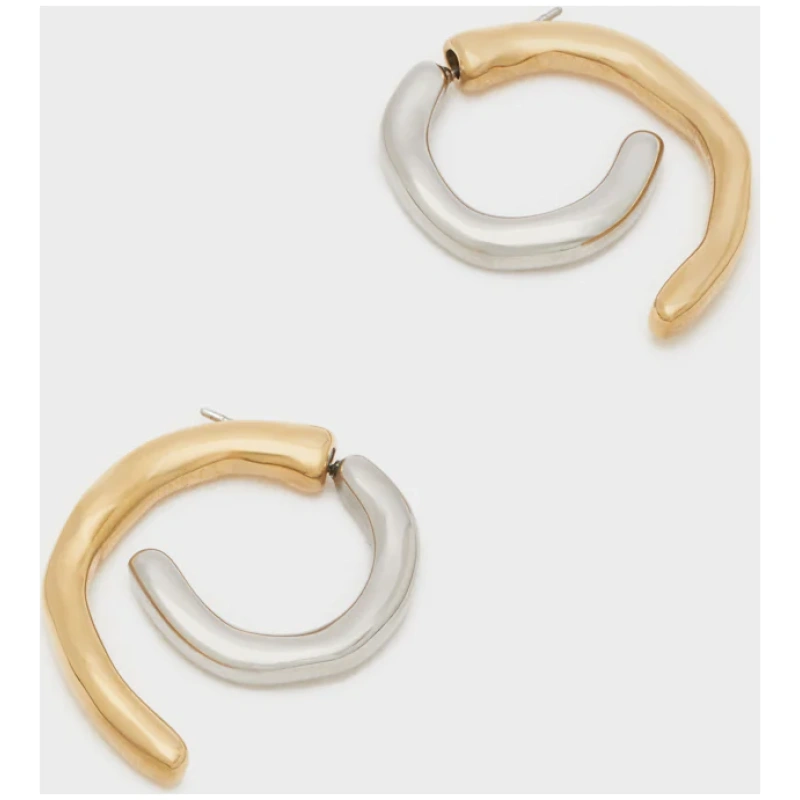 NALI SPIRAL EARRINGS S.STEEL GOLD/SILVER