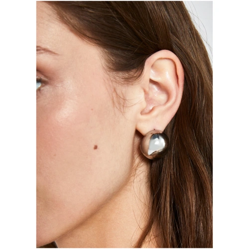 NALI APRIL ROUND LOBE EARRINGS S.STEEL