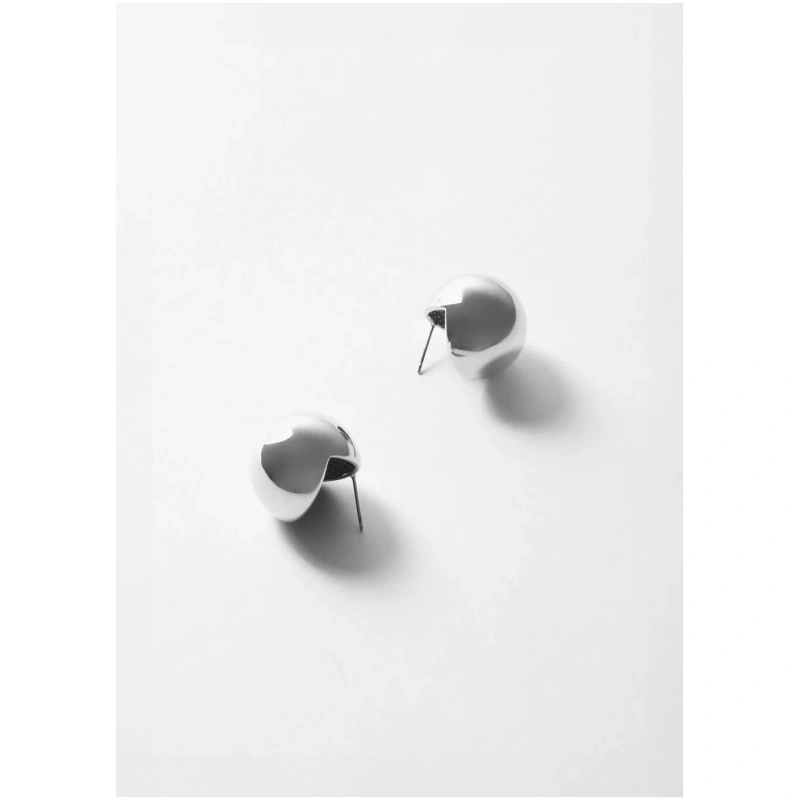 NALI APRIL ROUND LOBE EARRINGS S.STEEL