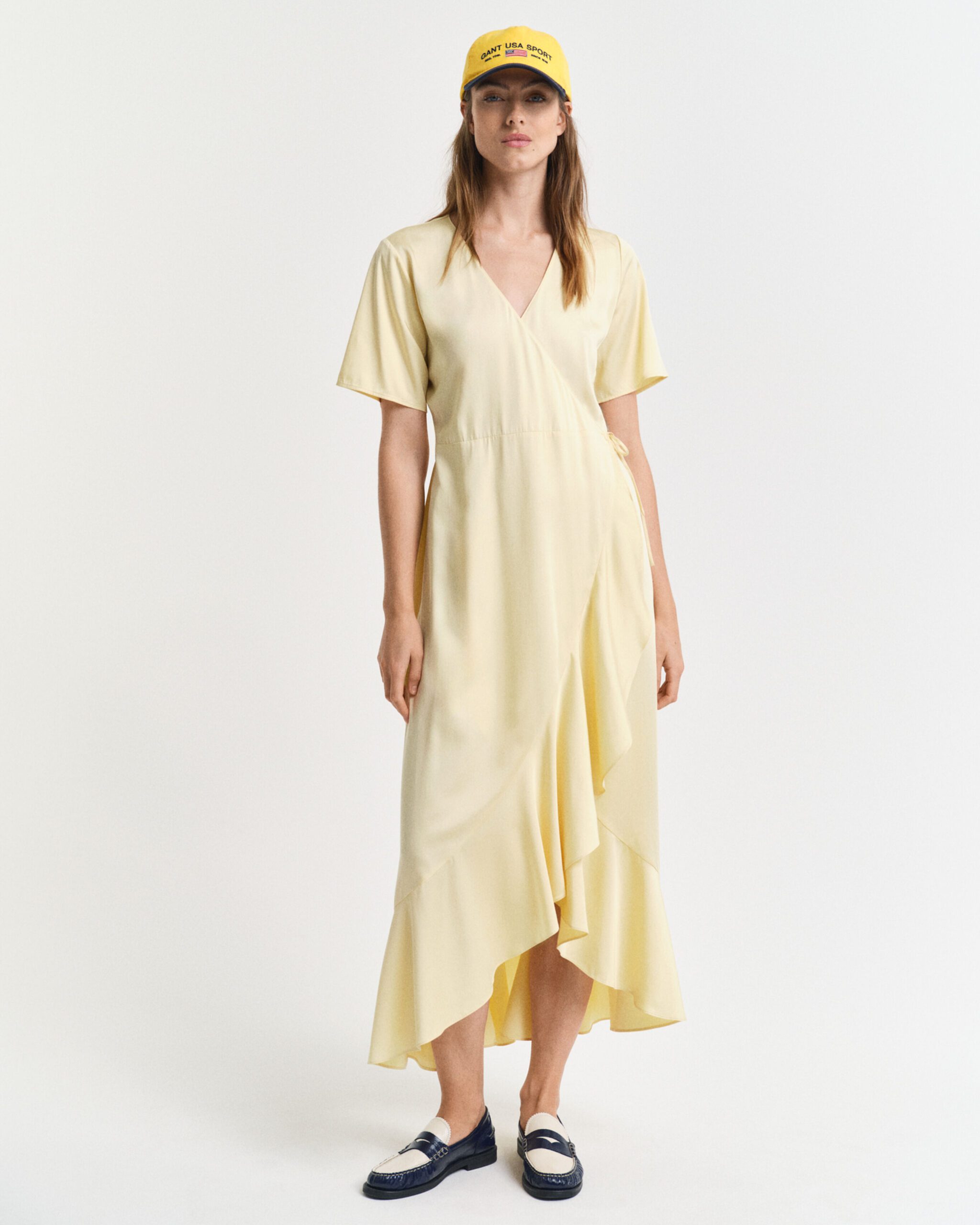 GANT Short Sleeve Frilly Wrap Dress