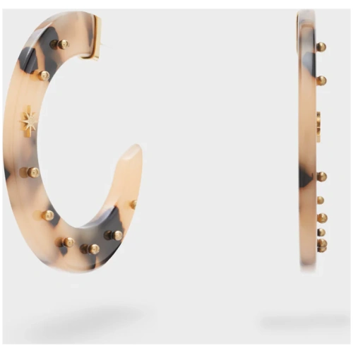 NALI BREEZE THIN HOOP EARRINGS W/RESIN