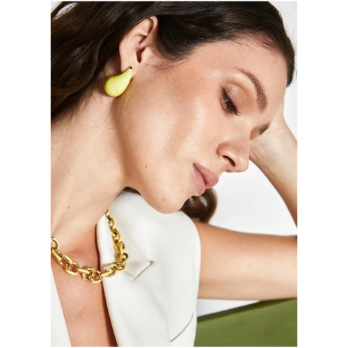 NALI  ECHO EARRINGS S.STEEL GOLD+ENAMEL