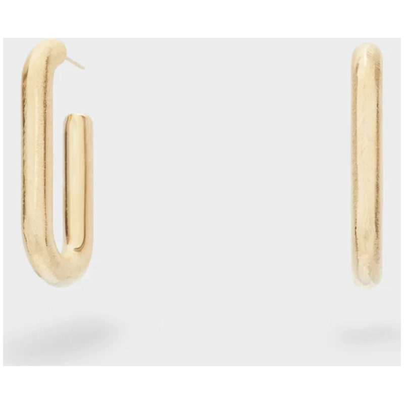 NALI OVAL HOOP EARRINGS S.STEEL BRUSHED GOLD