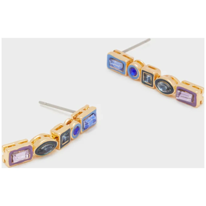 NALI EARRINGS W/ ZIRCONS AND ENAMEL REINBOW MIX