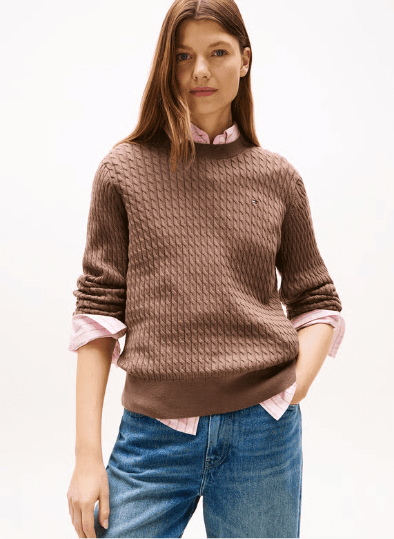 TOMMY HILFIGER Women’s Cable Fine Sweater
