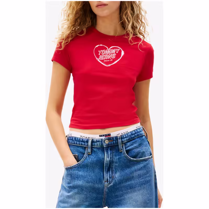TOMMY JEANS Heart print slim t-shirt