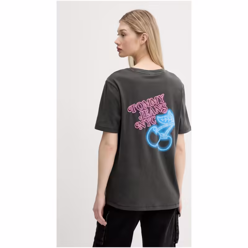 TOMMY JEANS Neon heart logo t-shirt