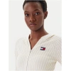 TOMMY HILFIGER Hooded Ribbed Cardigan Cream