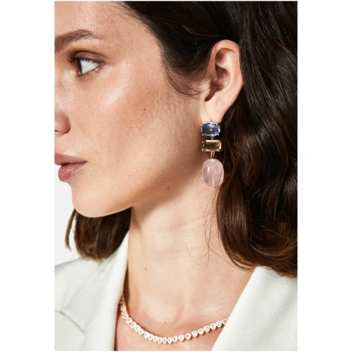 NALI SHIRLEY EARRINGS RESIN+STONE