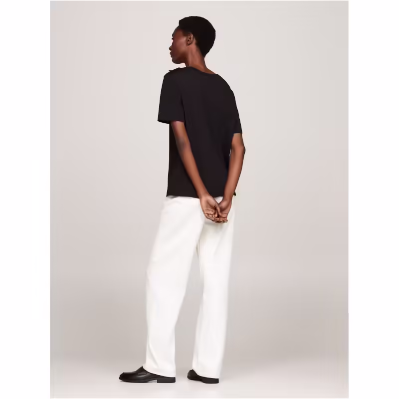 TOMMY HILFIGER Comfortable Striped T-Shirt With Boat Neckline