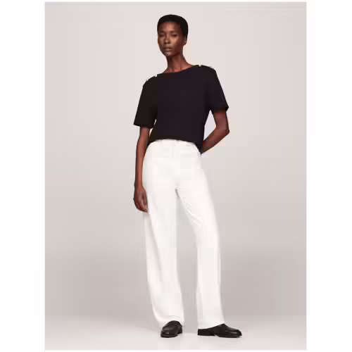 TOMMY HILFIGER Comfortable Striped T-Shirt With Boat Neckline
